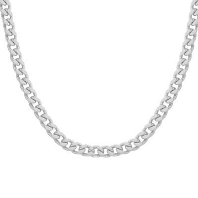 Chaîne Maille Gourmette en Argent 925, Longueur 55 cm ou 60 cm, Largeur 4,00 mm - Manillon