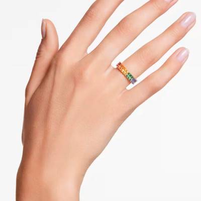 Bague Matrix Métal Doré & Cristaux Multicolores - 5686632 - Swarovski