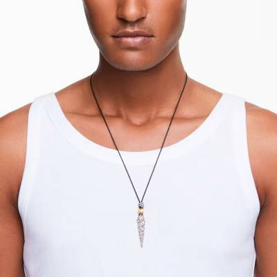 Collier Idyllia Métal Doré, Cordon Noir & Cristaux Blancs - 5684083 - Swarovski