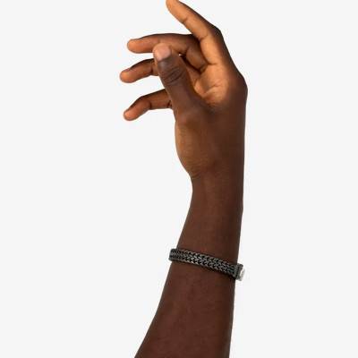 Julius Black Rhodium-Plated 925 Sterling Silver Bracelet, Width 10.50 mm, Length 19 cm to 23 cm - Buddha to Buddha