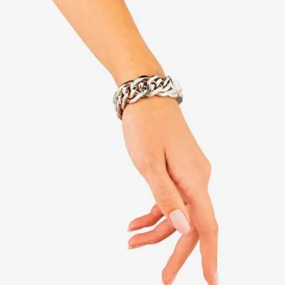 Bracelet Nathalie Small en Argent 925, Largeur 18,50 mm, Longueur 18 à 20 cm - Buddha to Buddha