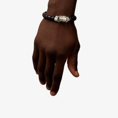 Bracelet Mangky en Cuir Marron & Argent 925, Longueurs 19 à 23 cm - Buddha to Buddha