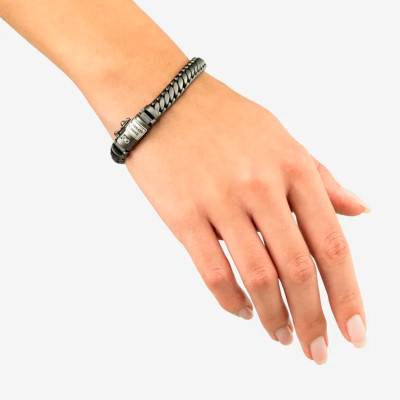 Bracelet Ben XS en Argent 925 Noir, Largeur 8,10 mm, Longueur 16 à 19 cm - Buddha to Buddha