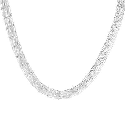 Collier Tube Fantaisie Argent Massif, Longueur 45 cm - Artemis