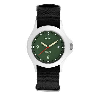 Black NATO Green Sun Solar Watch 9125562 - Kelton