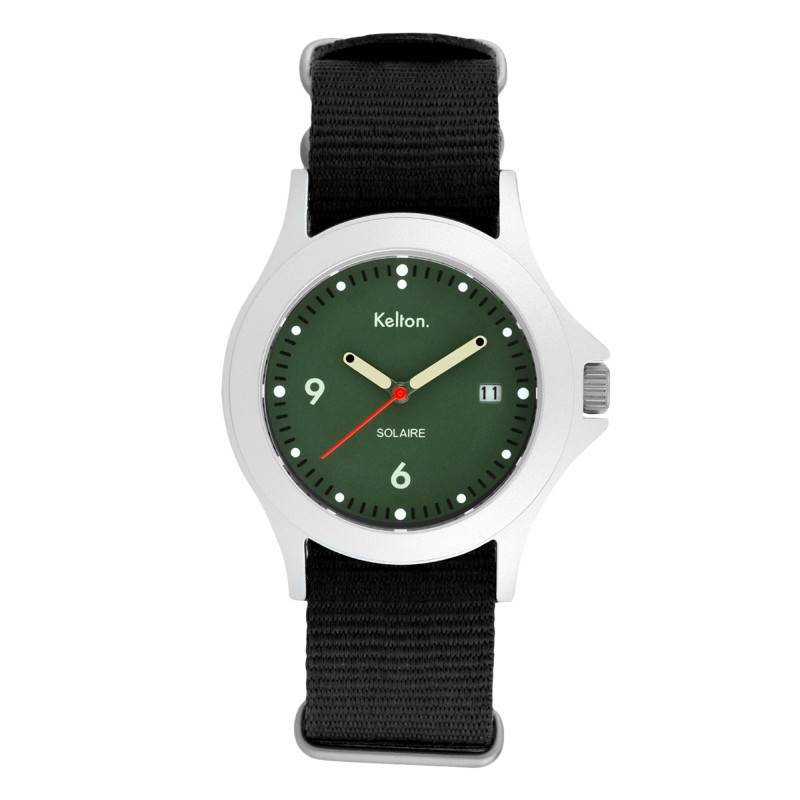 Black NATO Green Sun Solar Watch 9125562 - Kelton