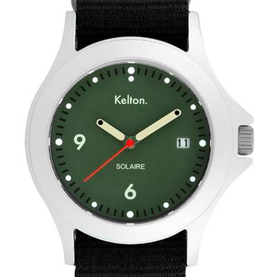 Black NATO Green Sun Solar Watch 9125562 - Kelton