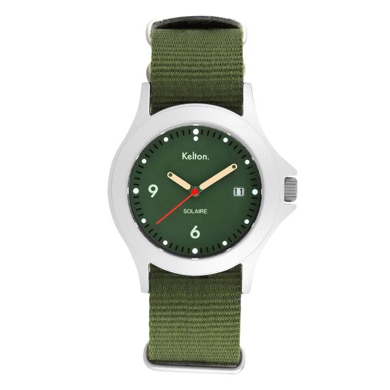 Solar Sun Green Nato Khaki 9125552 Watch - Kelton
