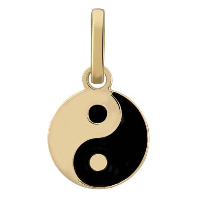 Pendentif Yin Yang Noir en Or Jaune 750 - Emanessence