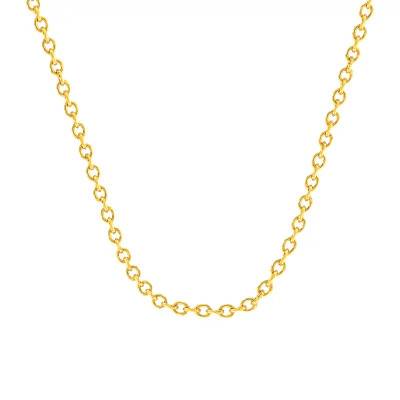 750/1000 Yellow Gold Cable Chain, 64 cm, 1 mm Width - Manillon