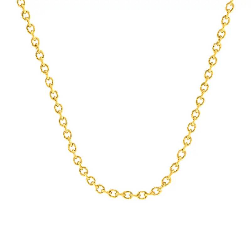 750/1000 Yellow Gold Cable Chain, 64 cm, 1 mm Width - Manillon