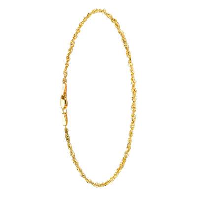 375 Yellow Gold Rope Chain Bracelet, Length 19 cm, Width 2 mm - Emanessence