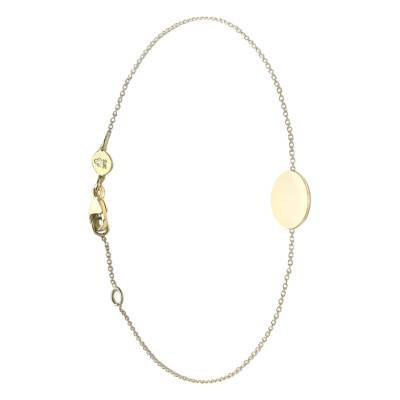 Bracelet Disque en Or Jaune 375, Longueur 18 à 19 cm - Emanessence