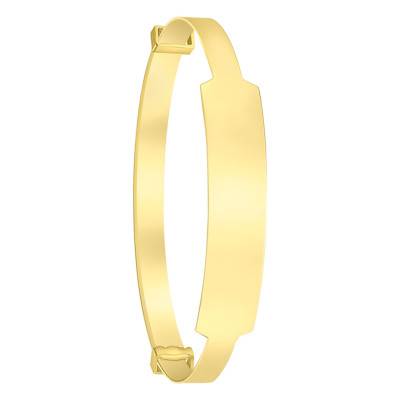 375 Yellow Gold Plain Bangle Bracelet, 50 mm Diameter, 3 mm Width - Bambins
