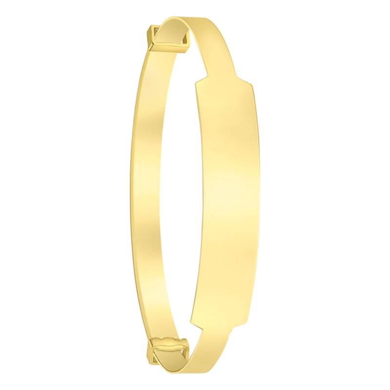 375 Yellow Gold Plain Bangle Bracelet, 50 mm Diameter, 3 mm Width - Bambins