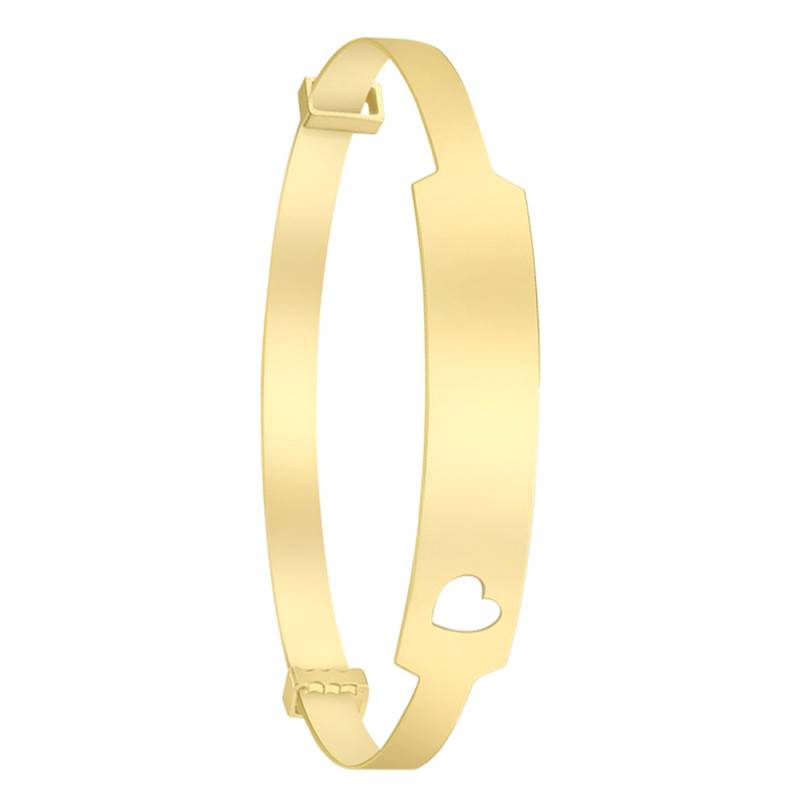 Heart Bangle Bracelet in 375 Yellow Gold, Diameter 50 mm, Width 3 mm - Bambins