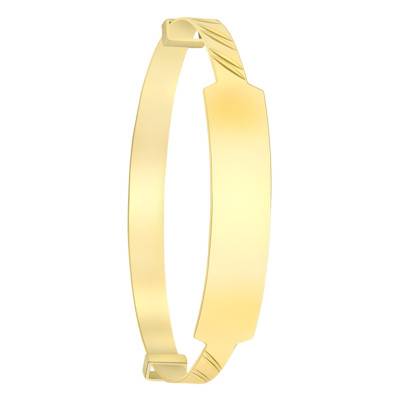 Bracelet Jonc Double Oblique en Or Jaune 375, Diamètre 50,00 mm, Largeur 3,00 mm - Bambins