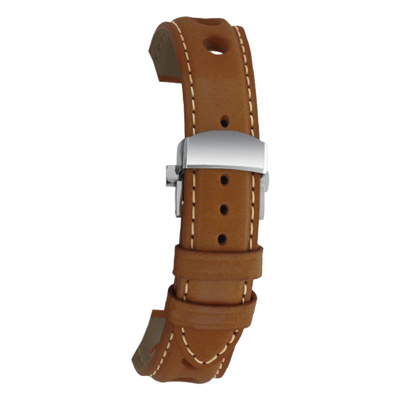 Le Mans Cognac Leather Watch Strap in 20mm or 22mm - Bracelet Rochet