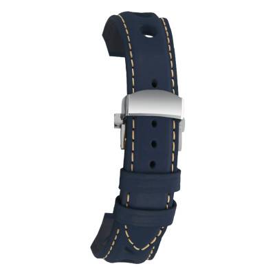 Le Mans Navy Leather Watch Strap 20mm or 22mm - Bracelet Rochet