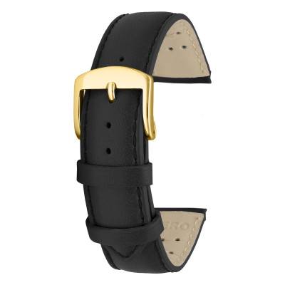Bracelet de montre Baltimore cuir noir en 12mm, 14mm, 16mm, 18mm et 20mm - Bracelet Rochet