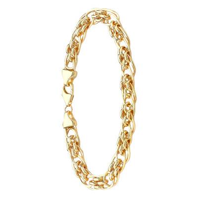 Bracelet Maille Panthère en Or Jaune 375, Longueur 19 cm, Largeur 7,50 mm - Manillon
