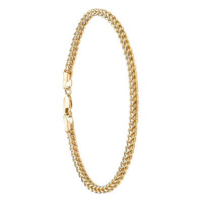 375/1000 Yellow Gold Spiga Chain Bracelet, Length 19 cm, Width 3 mm - Manillon