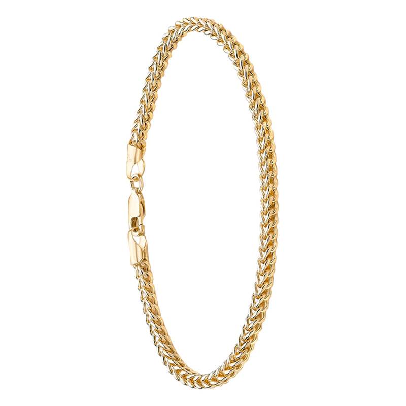 375/1000 Yellow Gold Spiga Chain Bracelet, Length 19 cm, Width 3 mm - Manillon