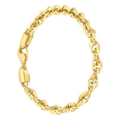 Bracelet Prince de Galles en Or Jaune 375, Longueur 18 cm, Largeur 5,40 mm - Manillon