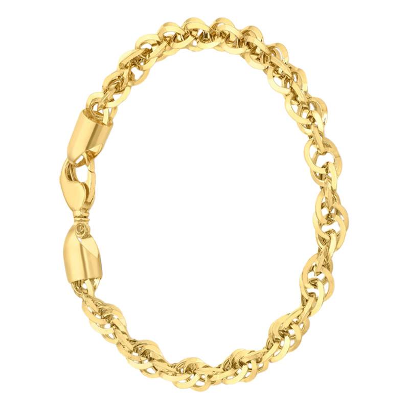 375 Yellow Gold Prince of Wales Bracelet, Length 18 cm, Width 5,40 mm - Manillon