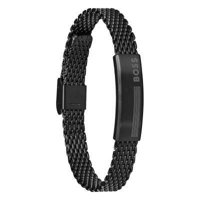 Bracelet Alen en Acier Noir, Longueur 18 à 19,50 cm - 1580612 - Boss
