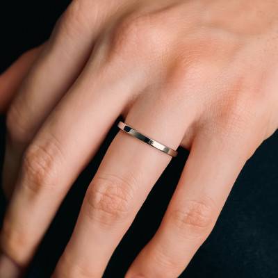 Alliance Ruban Confort en Or Blanc 750, Largeur 2 mm - Gaïa