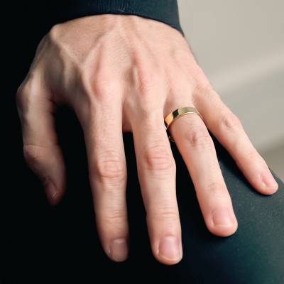 750 Yellow Gold Comfort Band Wedding Ring, Width 5 mm - Fair'Belle