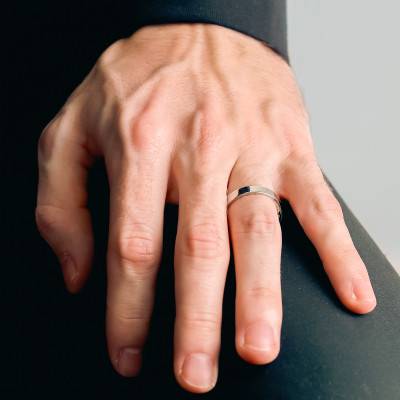 Alliance Ruban Confort Polie en Or Blanc 750, Largeur 4 mm - Fair'Belle