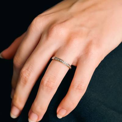 Alliance Demi-Bombée en Platine, Largeur 4,50 mm - Fair'Belle