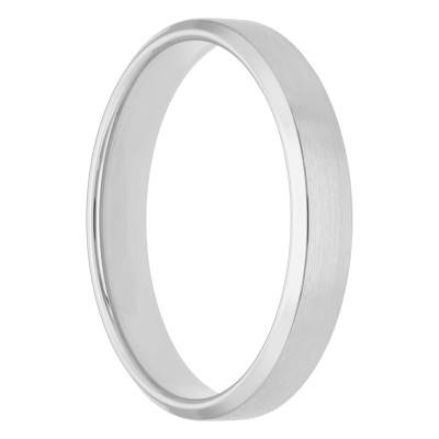 Alliance Ruban Confort Biseautée Brossée en Or Blanc 750, Largeur 4,50 mm - Gaïa