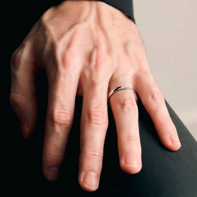 750 White Gold Comfort Half-Domed Wedding Ring, 3.50 mm Width - Fair'Belle