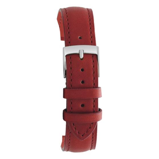 Bracelet De Montre Simili-cuir Rouge/bordeaux - Largeur 18mm, Boucle Ardillon, Neuf Avec Léger Accroc