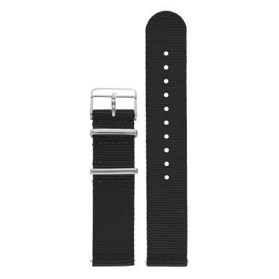 Bracelet de montre Field Nylon noir en 20mm et 22mm - Bracelet Rochet