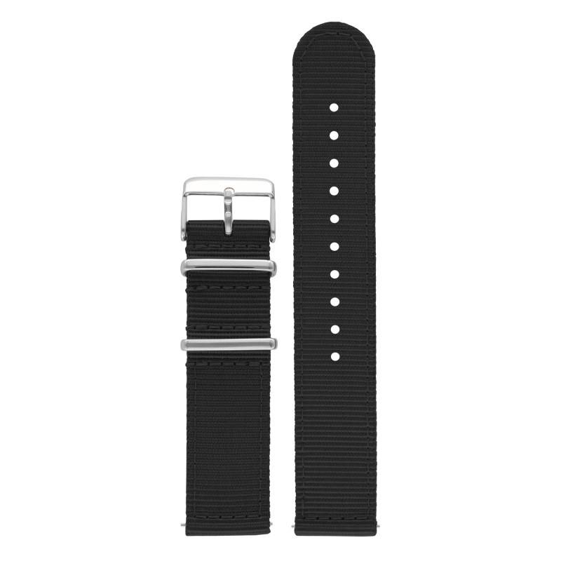 Field Black Nylon Watch Strap 20mm and 22mm - Bracelet Rochet