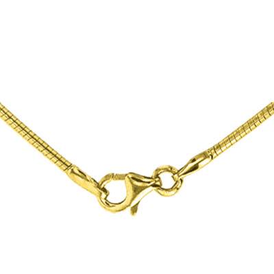 Chaîne Maille Omega Plate, Or Jaune 750, Longueur 42 cm, Largeur 1,40 mm - Manillon