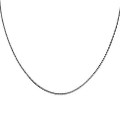 750/1000 White Gold Flat Omega Chain, 42 cm, 1,40 mm Wide - Manillon