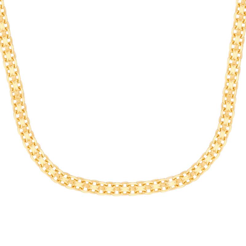 750/1000 Yellow Gold Spiga Chain, Length 45 cm, Width 3 mm - Manillon