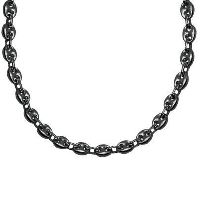 Steel Coffee Bean Chain Joshua, 55 cm Long, 8 mm Wide - Phebus