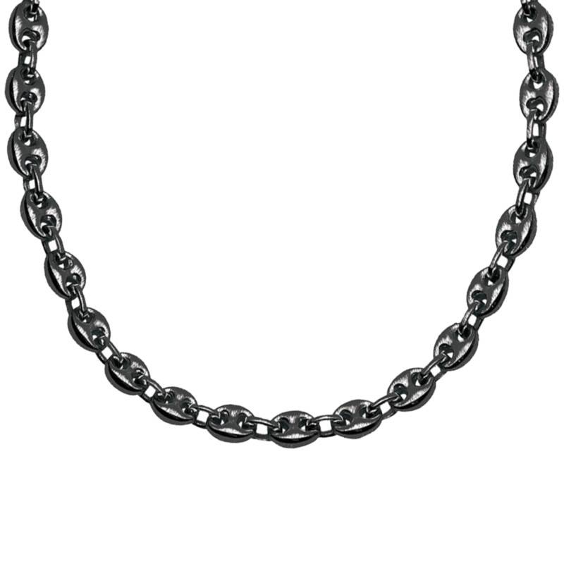 Steel Coffee Bean Chain Joshua, 55 cm Long, 8 mm Wide - Phebus