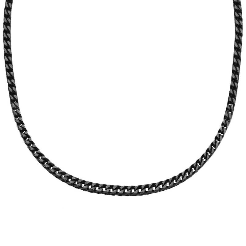 Black Steel Cuban Link Chain, 50 cm Long, 5 mm Wide - Phebus