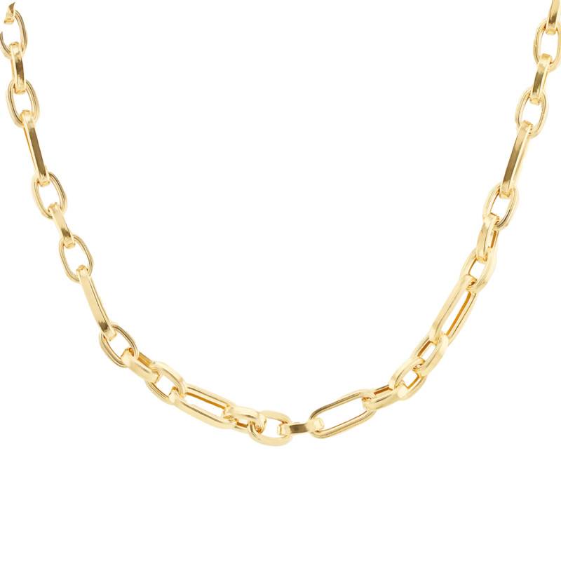 375/1000 Yellow Gold Figaro Chain, 51 cm Length, 5.50 mm Width - Manillon