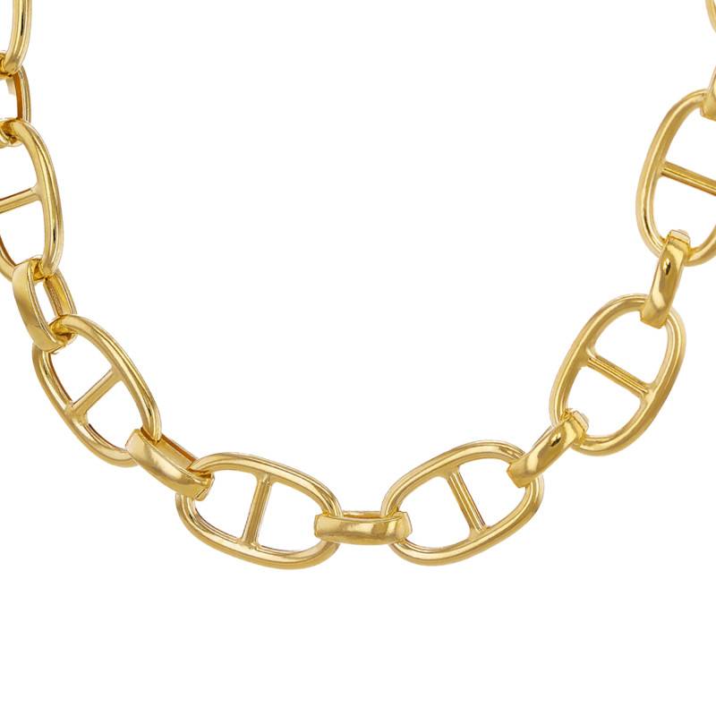 375/1000 Yellow Gold Mariner Chain, Length 46 cm, Width 7,50 mm - Manillon