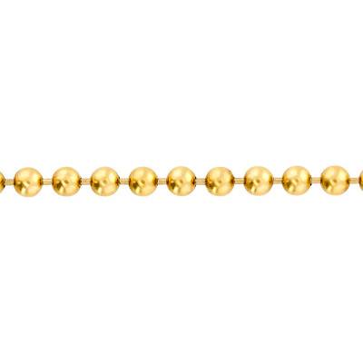 750 Yellow Gold Bead Chain, 55 cm Length, Width 4 mm to 7 mm - Manillon