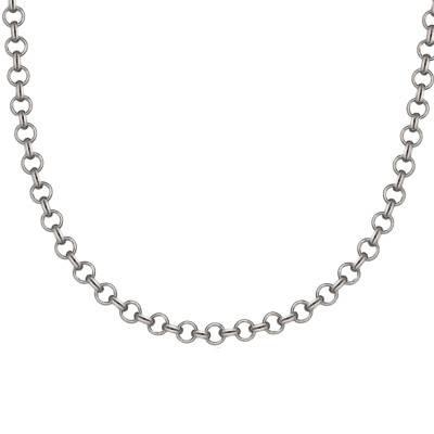 Rhodium-Plated 925 Silver Rolo Chain, 45 cm Length - Emanessence