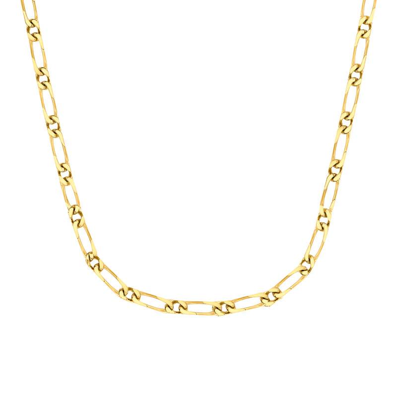 750/1000 Yellow Gold Alternating Oval Link Chain, 70 cm Length, 2.50 mm to 6 mm Width - Manillon
